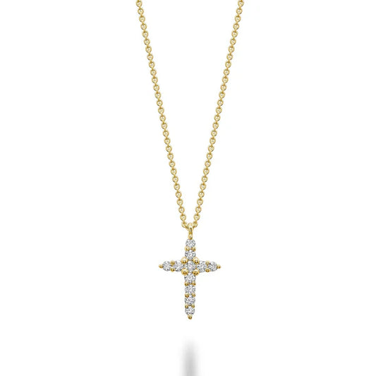 "Justine" 14K Cross Diamond Necklace