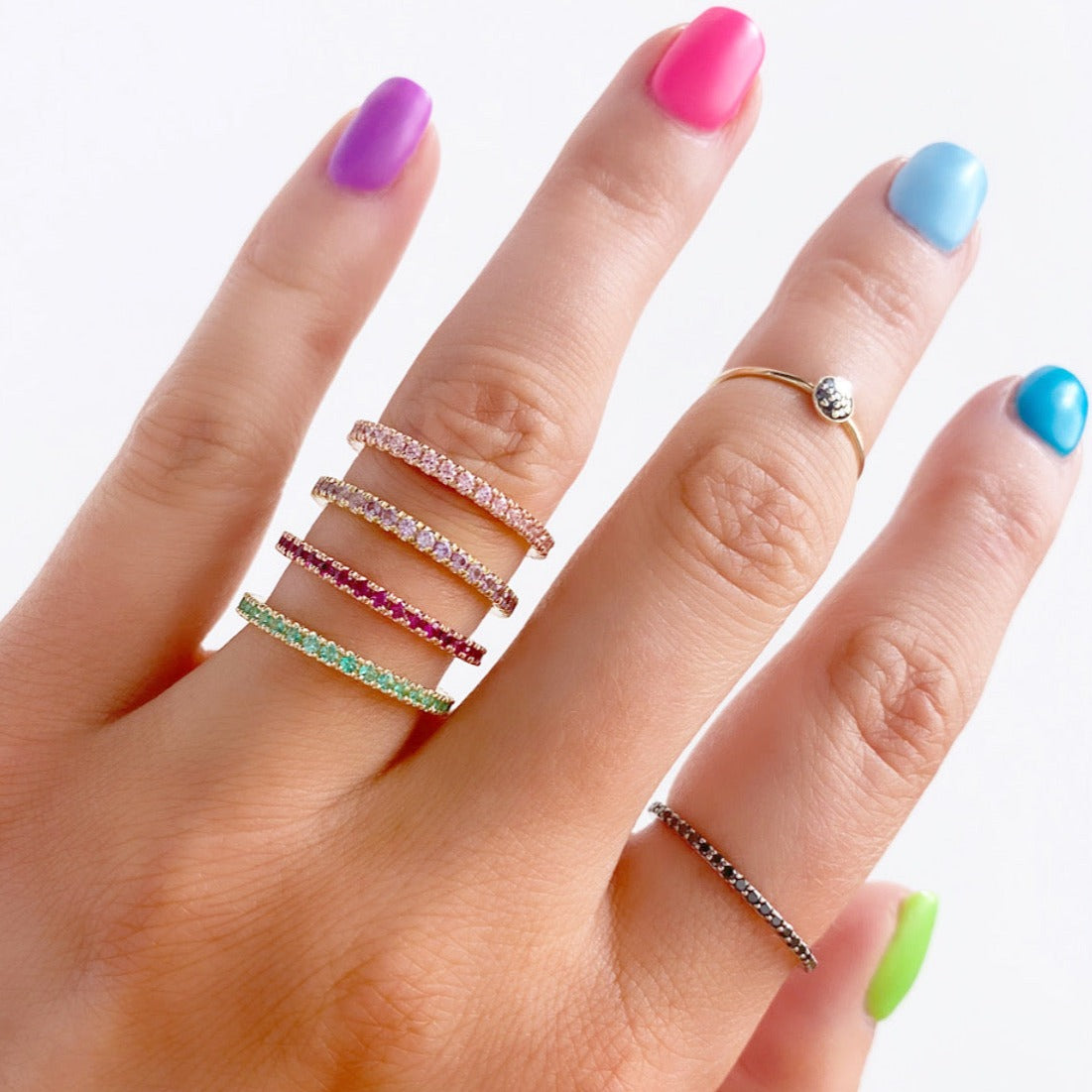 Gabriel Stackable Rings Gabriel & Co. - Birthstone Stackable Rings – Roset Jewelry