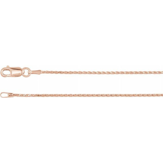 Roset 14k Rose Gold Wheat Chain