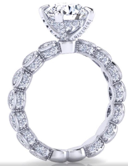 Gabriel "Ally" Engagement Ring - 1.65ct Round Lab-Grown Diamond in 14K White Gold