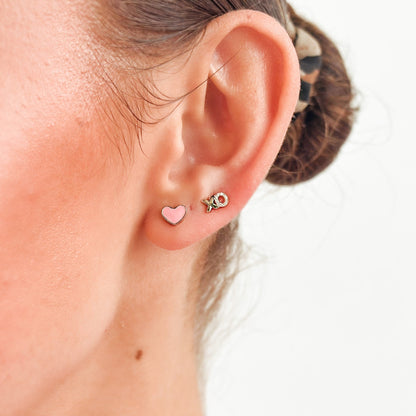 FUSE by Roset - 10K Gold Diamond Studs Hugs & Kisses "XO, ROSET"