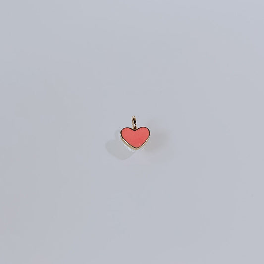 FUSE by Roset - 10K Gold Necklace Charm Pink Heart Charm "XO, ROSET"