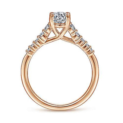 Gabriel "Reed" 14K Rose Gold Oval Diamond Engagement Ring