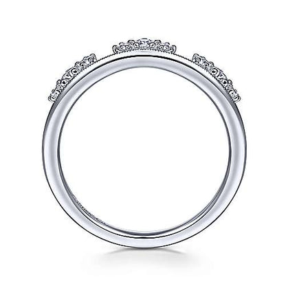 Gabriel & Co - Lilibet 14K White Gold Diamond Cluster Crown Ring
