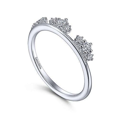 Gabriel & Co - Lilibet 14K White Gold Diamond Cluster Crown Ring