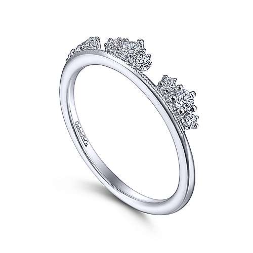 Gabriel & Co - Lilibet 14K White Gold Diamond Cluster Crown Ring