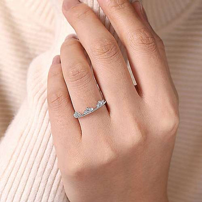 Gabriel & Co - Lilibet 14K White Gold Diamond Cluster Crown Ring