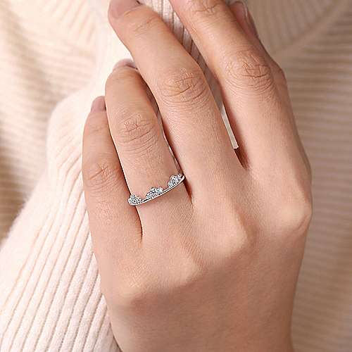 Gabriel & Co - Lilibet 14K White Gold Diamond Cluster Crown Ring