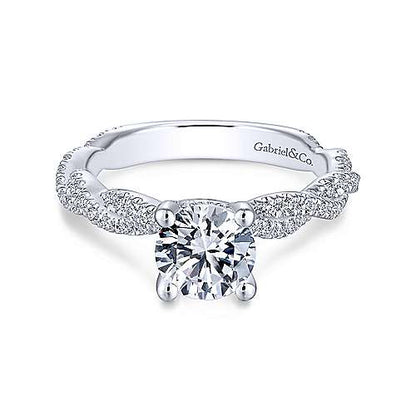 Gabriel "Nia" Engagement Ring - 0.66ct Lab-Grown Round Diamond in 14K White Gold