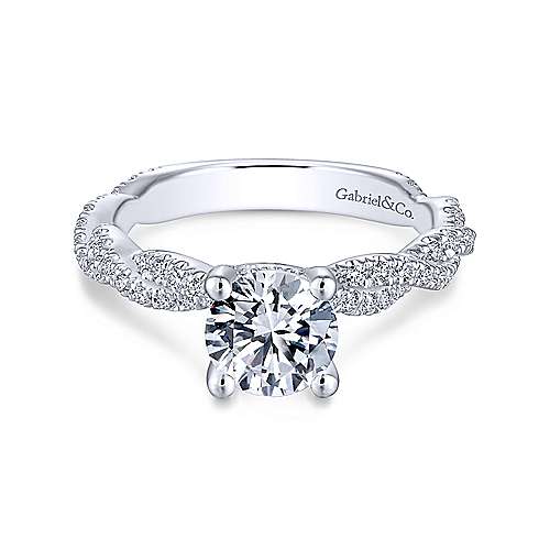 Gabriel "Nia" Engagement Ring - 0.66ct Lab-Grown Round Diamond in 14K White Gold