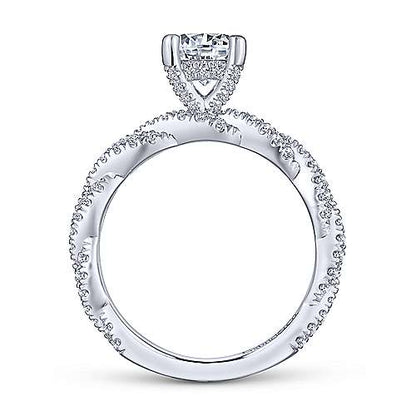 Gabriel "Nia" Engagement Ring - 0.66ct Lab-Grown Round Diamond in 14K White Gold