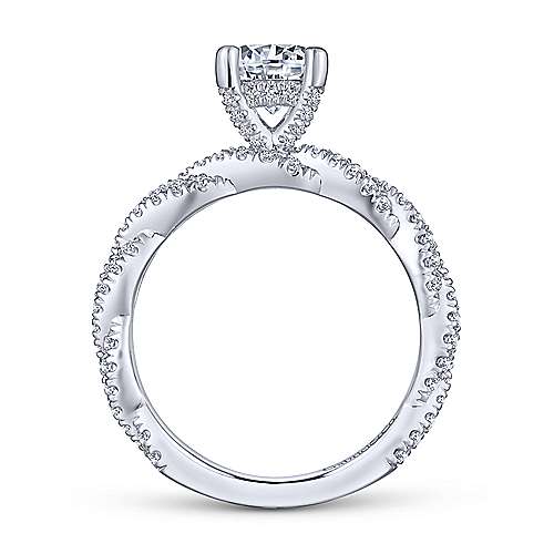Gabriel "Nia" Engagement Ring - 0.66ct Lab-Grown Round Diamond in 14K White Gold