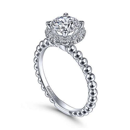 Gabriel "Pamina" 14K Round Halo Diamond Engagement Ring