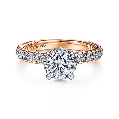 Gabriel "Vetta" 14K Round Diamond Engagement Ring