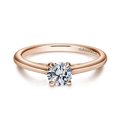 Gabriel "Valerie" Engagement Ring - 0.51ct Lab-Grown Round Diamond in 14K Rose Gold