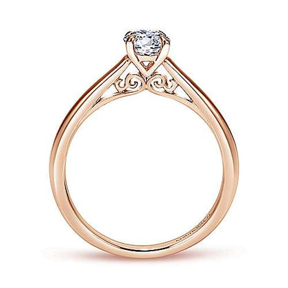 Gabriel "Valerie" Engagement Ring - 0.51ct Lab-Grown Round Diamond in 14K Rose Gold