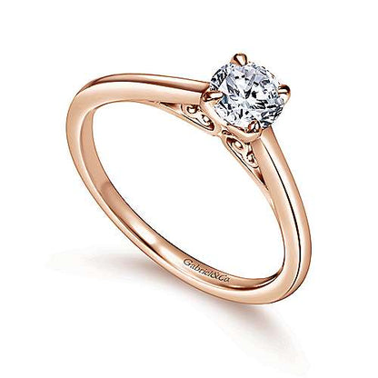 Gabriel "Valerie" Engagement Ring - 0.51ct Lab-Grown Round Diamond in 14K Rose Gold