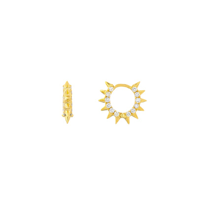 Roset Gold Label - Diamond Molly Spike Huggie Earrings