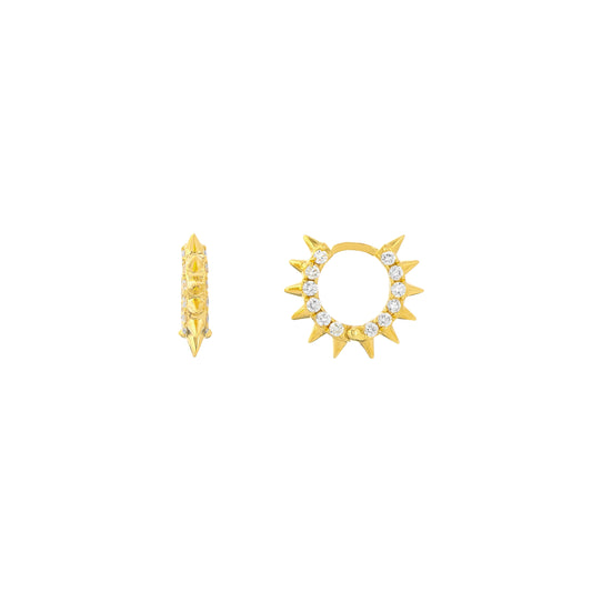 Roset Gold Label - Diamond Molly Spike Huggie Earrings