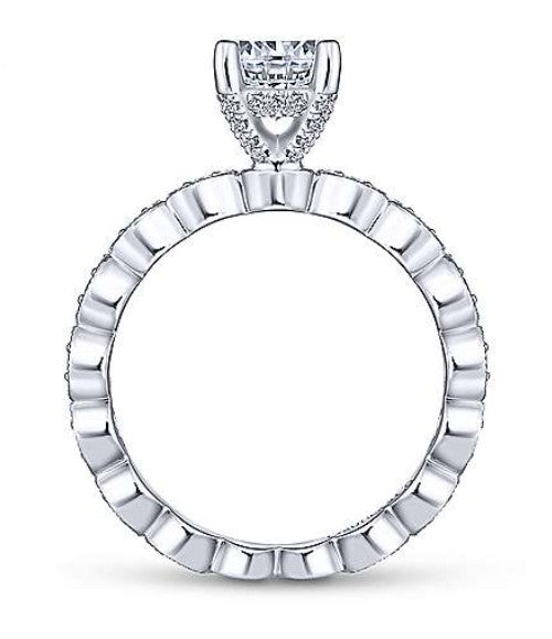 Gabriel "Lula" Engagement Ring - 1.02ct Round Lab-Grown Diamond in 14K White Gold