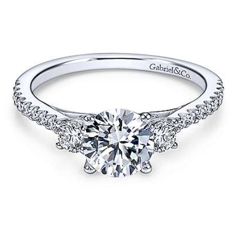 Gabriel "Chantal" Three Stone Diamond Engagement Ring