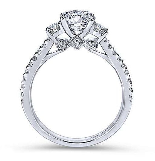 Gabriel "Chantal" Three Stone Diamond Engagement Ring