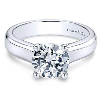 Gabriel “Enid” Engagement Ring - 2.66ct Lab-Grown Round Diamond in 14K White Gold