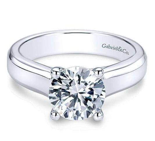 Gabriel “Enid” Engagement Ring - 2.66ct Lab-Grown Round Diamond in 14K White Gold