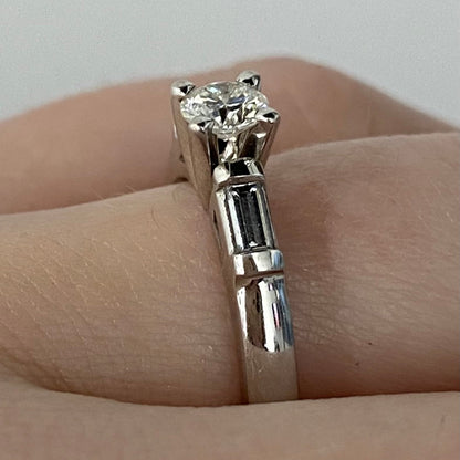 Roset 14K White Gold Engagement Ring 52B-BA