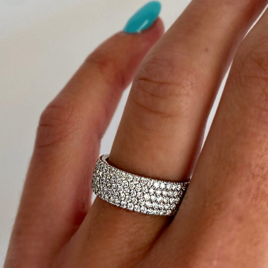 FUSE by Roset - "Steph" 10K White Gold Lab Grown Pavé Diamond Ring