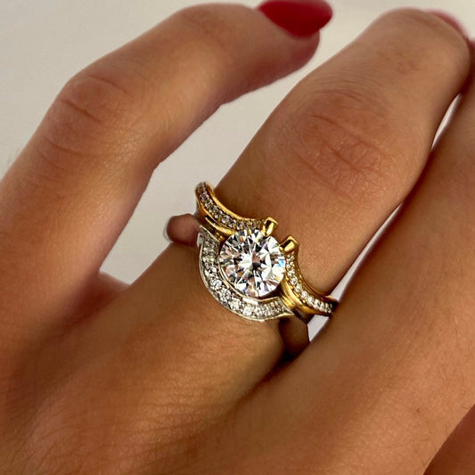 Roset 18K Two Tone Gold Engagement Ring